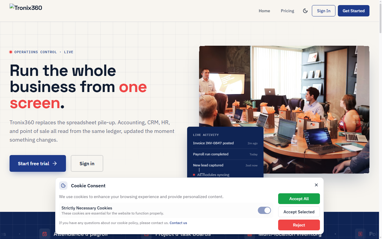 CRM & Project Management interface