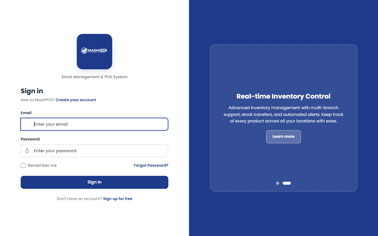MashPOS interface
